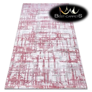 WEICHE TOLLE ACRYL TEPPICHE "DIZAYN" 122 Dick Exklusiv Rosa Grau HOCHWERTIG - Bild 1 von 6