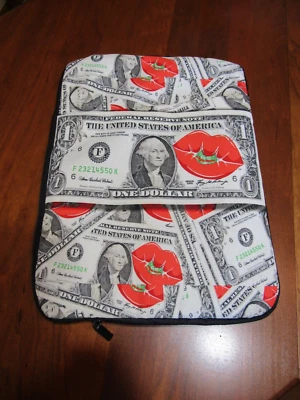 NUEVO EN CAJA COMPUTADORA PORTÁTIL COMPUTADORA BOLSA PORTADOR BILLETES DE DÓLAR LABIOS Foto 1 de 3