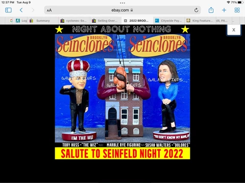 2022 BROOKLYN CYCLONES SEINFELD NIGHT WIZ DOLORES BOBBLEHEAD MARBLE RYE FIGURINE Cover
