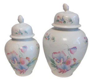 Aynsley Little Sweetheart Collection Vintage Pair Of Large and Small Ginger Jars - Picture 1 of 6