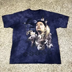 Vintage Y2K The Mountain Wolf Horse Native American 2001 Graphic Shirt XL TieDye - Bild 1 von 11