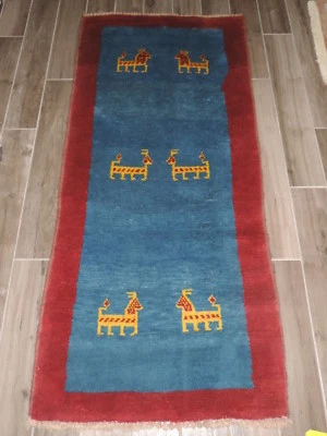 3x6ft. Afghan Chobi Gabbeh Wool Runner - Image 1 of 4