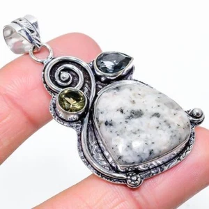 Ciondolo gioielli in argento sterling 925 fatto a mano con pietra preziosa... - Foto 1 di 1