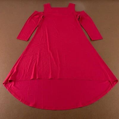 Vestido para mujer ASHRO talla pequeña arándano manga larga hombro frío dobladillo alto bajo Foto 1 de 4