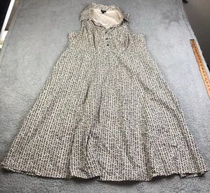Torrid Midi Poplin Collared Shirtdress Womens 2X White/Black Chevron Pockets - Picture 1 of 12