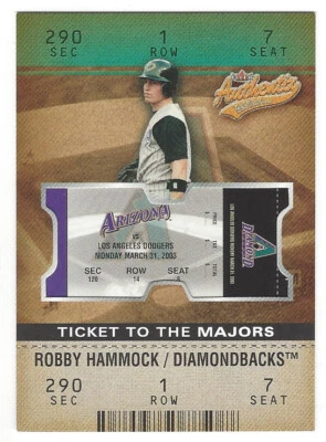 Robby Hammock 2003 Fleer Authentix TM RC 0016/1250 CARD# 173 - Image 1 of 4