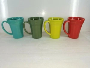set 4 LATTE bistro MUG CUP shamrock lemongrass turquoise scarlet FIESTA 18OZ new - Picture 1 of 1