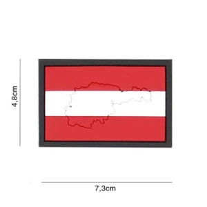3-D-PVC -Flaggen Fan Aufnäher Österreich 4,8 x 7,3 cm mit  klett und Gegenstück - Picture 1 of 1