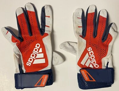 Carlos Correa Game Worn Used Adidas White/Blue CC1 Batting Gloves XL PR - Image 1 of 2