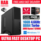 Ultra FAST Desktop PC AMD RYZEN 7 5700G 8-Core 16GB DDR4 1TB SSD Windows 11 WiFi
