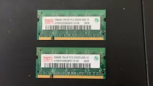 Pair of Hynix 256MB PC2-5300S-555-12 DDR2 SODIMM Modules - Picture 1 of 2