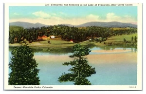 Evergreen Hill reflektiert im Lake Bear Creek Kanon Evergreen Colorado Postkarte - Bild 1 von 2