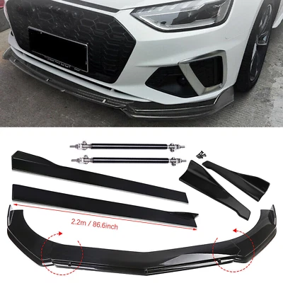 Front Rear Bumper Lip Spoiler Splitter Body Kit Side Skirt For AUDI A3 A4 A5 - Imagem 1 de 4
