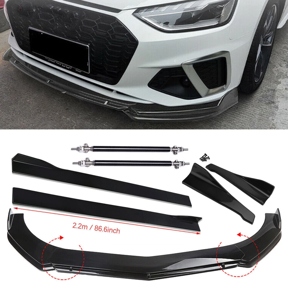 Front Rear Bumper Lip Spoiler Splitter Body Kit Side Skirt For AUDI A3 A4 A5 Foto 1 de 4