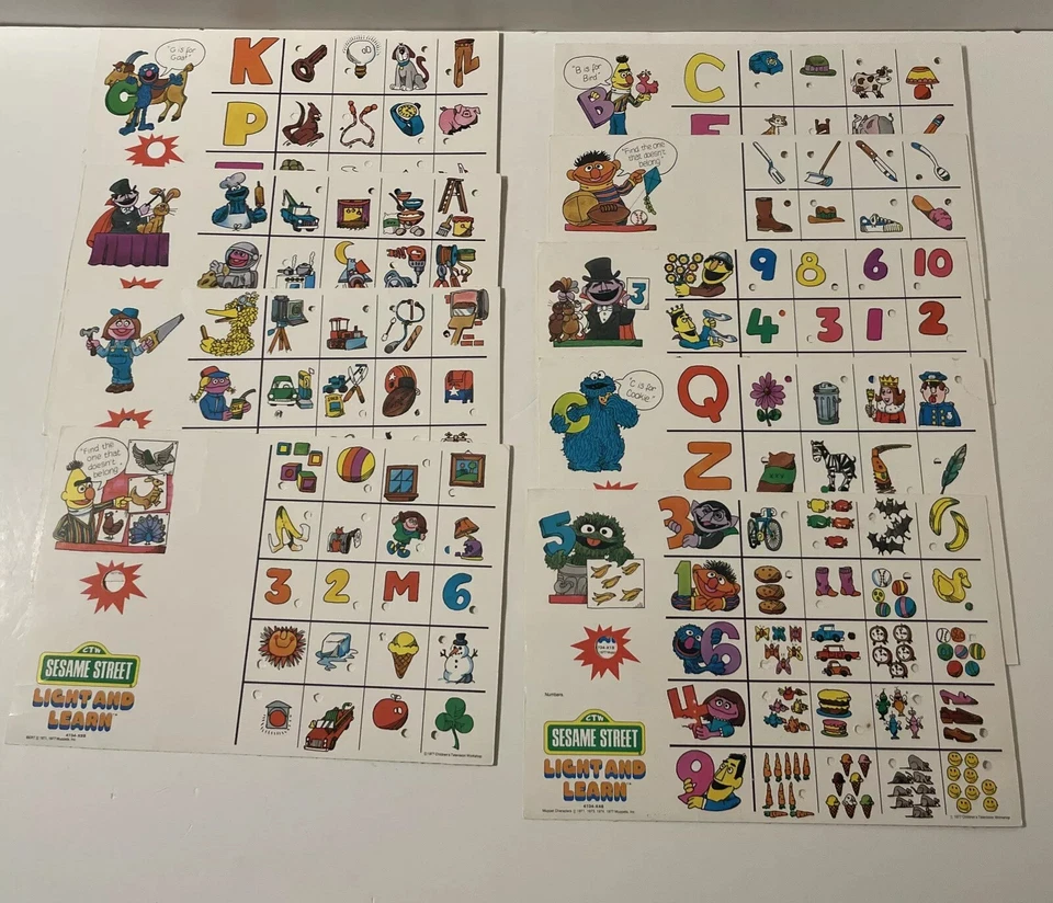 Vintage Sesame Street "Light And Learn" Game (1977) - Lot of Parts (ONLY) - Image 1 of 4