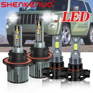 For Jeep Patriot 2010-2017 4pc LED Headlight High/Low Beam & Fog Light Bulbs Kit - Picture 1 of 14