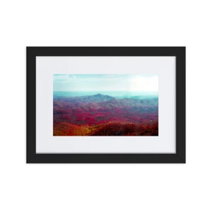Montañas de otoño"" papel mate enmarcado póster fotográfico enmarcado con alfombra - Imagen 1 de 3