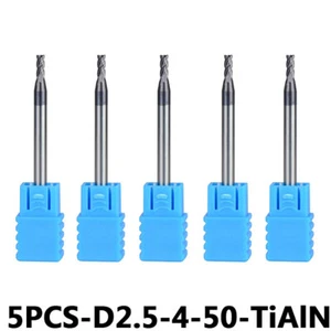 Fresadora de extremo de carburo CNC 5 piezas HRC45 2,5 mm cortadora de fresado de 4 completos, brocas de fresado de extremo de tungsteno - Imagen 1 de 8