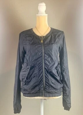 Diesel 女式风衣夹克灰色腰长拉链口袋长袖 XS — 第 1/4 张图片