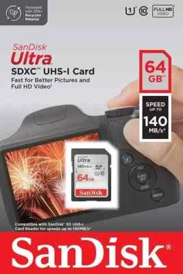 SanDisk 64GB Ultra SDXC Card Class 10 UHS-I Memory Card 140MB/s Brand New - Image 1 of 4
