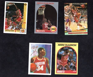 Hakeem Olajuwon 5 Card Lot Houston Rockets 1989-1993 NBA HOF NM/MT to MINT - Picture 1 of 2