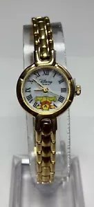 Disney Time Works Winnie The Pooh Vintage Watch Gold Bracelet New Battery - Picture 1 of 8