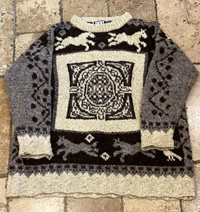 Vintage DKNY Handknit Sweater Cowichan Chunky M pullover oversized - Picture 1 of 9