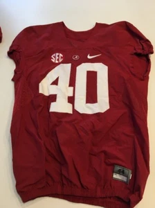 Game Worn Used 2016 Alabama Crimson Tide Bama Football Jersey Nike Size 44 #40 - Picture 1 of 4