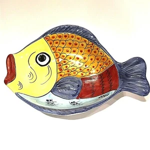 Vietri Italien Fischschale 16" x 12" x 3,5" bunte Servierschale ovale Platte - Bild 1 von 11