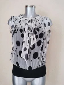 Max Mara - Silk Top + Its Tank Top - Size S Or 36FR - Ecru / Black - Picture 1 of 10
