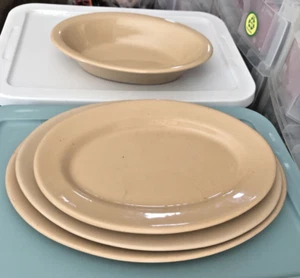 3 Tepco Porzellan 13,75" Hellbraun Oval Teller Restaurantgeschirr 1 Tiefe Oval Kasserolle Servi - Bild 1 von 7