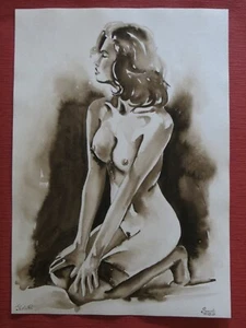 Original, Aquarell, A3, nude drawing, Akt, erotische Zeichnung, dessin nu - Bild 1 von 1