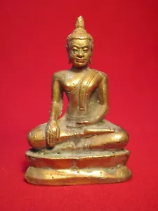 ANTIGUO BUDA TAILANDÉS, PHRA U-THONG BUDA ESTATUA BRONCE - Imagen 1 de 7