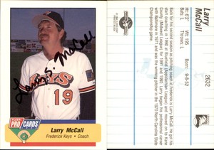 Larry McCall Signed 1994 Fleer ProCards #2632 Card Frederick Keys Auto AU