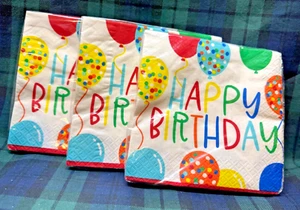 3 - 321 Party! Cheery Balloon Happy Birthday Luncheon Napkins 16 ct. - Picture 1 of 4