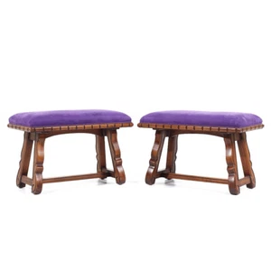 Victorian Eastlake Walnut Stool Bench - Pair - Picture 1 of 10