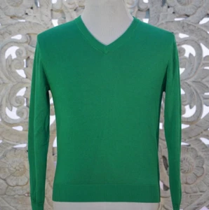 Brooks Brothers Green V-Neck Silk Blend Sweater S Lightweight Luxury Classic - Picture 1 of 8