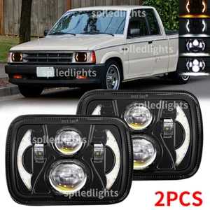 1986-1993 Fit Mazda B2000 B2200 B2600 Pickup Pair 7x6" Led Headlights Hi-Lo Halo - Picture 1 of 11