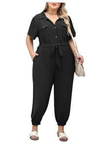 Womens Plus Size Summer Jumpsuit Casual Dressy One Piece Outfits Long Pants - Picture 1 of 7
