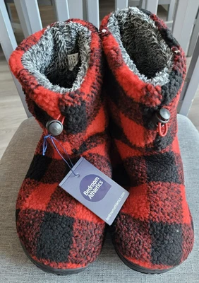 Bedroom Athletics Hardy-Mens Sherpa Short Slipper Boot-Red/Black-L (UK 11/12) - Image 1 of 4