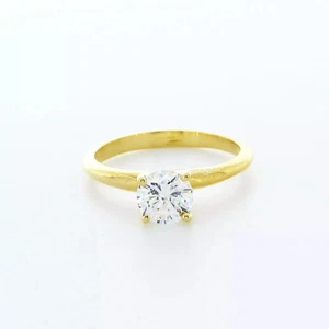 14K Gold Solitär Verlobungsring klassisch 1,01 ct rund Lab-gezüchtet Diamant F VS1 - Bild 1 von 5
