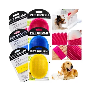 Dog Grooming Mitt Pet Glove Brush | Cat Fur Hair Remover Deshedding Hand Massage - Picture 1 of 7
