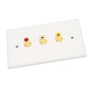 3 Wall Plate Gold Plated 1080P Corrosion Resistant Multipurpose Femal CB - Afbeelding 1 van 24