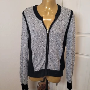 BANANA REPUBLIC Black Full Zip Sweater Top Size M - Picture 1 of 4