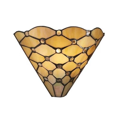 Interiors 1900-Pearl 64302-Tiffany Glass Wall Light-Wall Washer Shade-Fast Pst - Image 1 of 3
