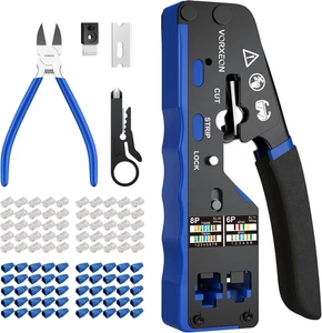 Pinza Crimpatrice RJ45 Di Rete Ethernet per Cavo Rete CAT5/CAT5E/CAT6/CAT6A/CAT7 - Foto 1 di 12