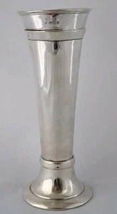 Antico bellissimo vaso argento grande marcato Londra 1919 245 mm Charles Edwards - Foto 1 di 5