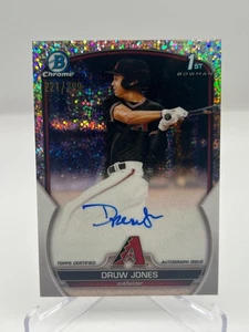 2023 BOWMAN DRUW JONES 221/299 SPECKLE REFRACTOR AUTO CPA-DJ DIAMONDBACKS - Picture 1 of 2