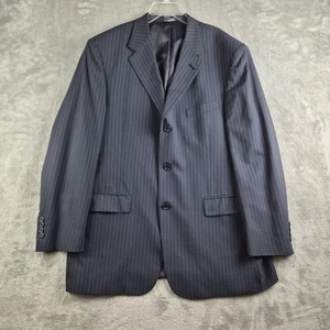 Kenneth Cole Blazer Jacket Mens Black Pinstripe 3 Buttons Sport Coat Made In USA - Picture 1 of 15