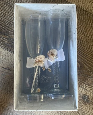 Lillian Rose sello oro corona marfil tostado vidrio diseñador vintage Foto 1 de 4